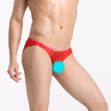 Maxbell Men's Sexy Nets Yarn Bulge Pouch Bikini Briefs Breathable T-back M Red - Aladdin Shoppers