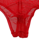 Maxbell Men's Sexy Nets Yarn Bulge Pouch Bikini Briefs Breathable T-back M Red - Aladdin Shoppers