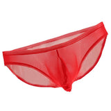 Maxbell Men's Sexy Nets Yarn Bulge Pouch Bikini Briefs Breathable T-back M Red - Aladdin Shoppers