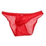 Maxbell Men's Sexy Nets Yarn Bulge Pouch Bikini Briefs Breathable T-back M Red - Aladdin Shoppers