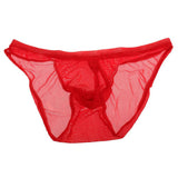 Maxbell Men's Sexy Nets Yarn Bulge Pouch Bikini Briefs Breathable T-back M Red - Aladdin Shoppers