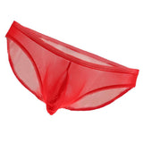 Maxbell Men's Sexy Nets Yarn Bulge Pouch Bikini Briefs Breathable T-back M Red - Aladdin Shoppers