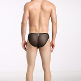 Maxbell Men's Sexy Nets Yarn Bulge Pouch Bikini Briefs Breathable T-back S Black - Aladdin Shoppers