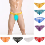 Maxbell Men's Sexy Nets Yarn Bulge Pouch Bikini Briefs Breathable T-back S Black - Aladdin Shoppers