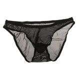 Maxbell Men's Sexy Nets Yarn Bulge Pouch Bikini Briefs Breathable T-back S Black - Aladdin Shoppers