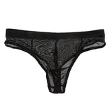 Maxbell Men's Sexy Nets Yarn Bulge Pouch Bikini Briefs Breathable T-back S Black - Aladdin Shoppers
