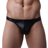 Maxbell 2x Men's G-String Briefs Underpants PU Leather T-back Pouch Thongs Shorts S