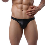 Maxbell 2x Men's G-String Briefs Underpants PU Leather T-back Pouch Thongs Shorts S