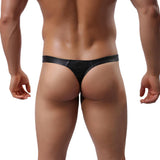 Maxbell 2x Men's G-String Briefs Underpants PU Leather T-back Pouch Thongs Shorts S