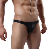 Maxbell 2x Men's G-String Briefs Underpants PU Leather T-back Pouch Thongs Shorts S