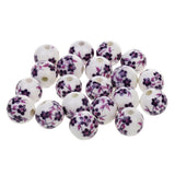 Maxbell 40Pcs Purple+ Blue Flower Ceramic Charms Porcelain DIY Loose Spacer Beads