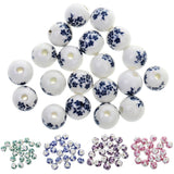 Maxbell Fashionable Flower Ceramic Porcelain Loose Spacer Beads Charms For Jewelry Making Craft Projects DIY Pack of 20PCS Blue - Aladdin Shoppers