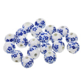 Maxbell Fashionable Flower Ceramic Porcelain Loose Spacer Beads Charms For Jewelry Making Craft Projects DIY Pack of 20PCS Blue - Aladdin Shoppers