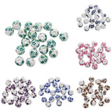 Maxbell 40Pcs Purple+ Blue Flower Ceramic Charms Porcelain DIY Loose Spacer Beads