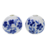 Maxbell Fashionable Flower Ceramic Porcelain Loose Spacer Beads Charms For Jewelry Making Craft Projects DIY Pack of 20PCS Blue - Aladdin Shoppers