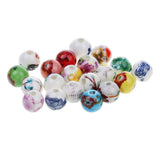 Maxbell 20Pcs Mixed Round Ceramic Porcelain Loose Spacer Beads Charms Findings 10mm - Aladdin Shoppers