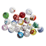 Maxbell 20Pcs Mixed Round Ceramic Porcelain Loose Spacer Beads Charms Findings 10mm - Aladdin Shoppers