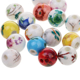 Maxbell 20Pcs Mixed Round Ceramic Porcelain Loose Spacer Beads Charms Findings 10mm - Aladdin Shoppers