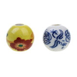 Maxbell 20Pcs Mixed Round Ceramic Porcelain Loose Spacer Beads Charms Findings 10mm - Aladdin Shoppers