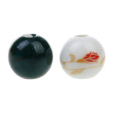 Maxbell 20Pcs Mixed Round Ceramic Porcelain Loose Spacer Beads Charms Findings 12mm - Aladdin Shoppers