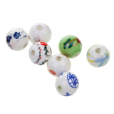 Maxbell 20Pcs Mixed Round Ceramic Porcelain Loose Spacer Beads Charms Findings 12mm - Aladdin Shoppers