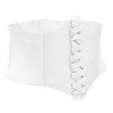 Maxbell Women Lady Fashion Wide Elastic Buckle Stretch Corset Waistband Waist Shaping Belt White - Aladdin Shoppers