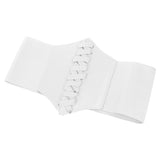 Maxbell Women Lady Fashion Wide Elastic Buckle Stretch Corset Waistband Waist Shaping Belt White - Aladdin Shoppers