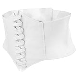 Maxbell Women Lady Fashion Wide Elastic Buckle Stretch Corset Waistband Waist Shaping Belt White - Aladdin Shoppers