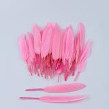 Maxbell 100pcs Dyed Goose Feather Jewelry Decor Headgear DIY Crafts 4-6" Pink&White