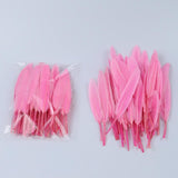 Maxbell 100pcs Dyed Goose Feather Jewelry Decor Headgear DIY Crafts 4-6" Pink&White