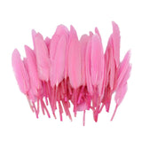 Maxbell 100pcs Dyed Goose Feather Jewelry Decor Headgear DIY Crafts 4-6" Pink&White