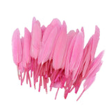 Maxbell 100pcs Dyed Goose Feather Jewelry Decor Headgear DIY Crafts 4-6" Pink&White