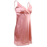 Maxbell Maxbell Women Strappy Flounced Mulberry Silk Babydoll Sexy Nightwear Sleepwear Pink