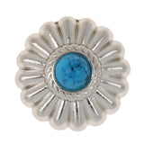 Maxbell Phenovo 5x NO-SEW Metal Blue Stone Flower Tack Snap Studs Buttons Fasteners - Aladdin Shoppers