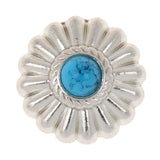 Maxbell Phenovo 5x NO-SEW Metal Blue Stone Flower Tack Snap Studs Buttons Fasteners - Aladdin Shoppers