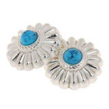 Maxbell Phenovo 5x NO-SEW Metal Blue Stone Flower Tack Snap Studs Buttons Fasteners - Aladdin Shoppers