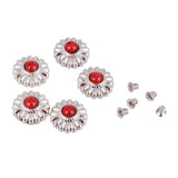 Maxbell Phenovo 5x NO-SEW Metal Red Stone Flower Tack Snap Studs Buttons Fasteners - Aladdin Shoppers