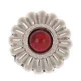 Maxbell Phenovo 5x NO-SEW Metal Red Stone Flower Tack Snap Studs Buttons Fasteners - Aladdin Shoppers