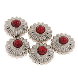 Maxbell Phenovo 5x NO-SEW Metal Red Stone Flower Tack Snap Studs Buttons Fasteners - Aladdin Shoppers