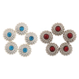 Maxbell Phenovo 5x NO-SEW Metal Red Stone Flower Tack Snap Studs Buttons Fasteners - Aladdin Shoppers