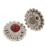 Maxbell Phenovo 5x NO-SEW Metal Red Stone Flower Tack Snap Studs Buttons Fasteners - Aladdin Shoppers