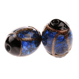 Maxbell Phenovo 5 pcs Oval Handmade Lampwork Gold Sand Beads Jewelry Making-Blue - Aladdin Shoppers