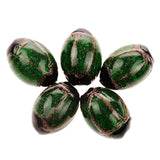 Maxbell Phenovo 5 pcs Oval Handmade Lampwork Gold Sand Beads Jewelry Making-Green - Aladdin Shoppers