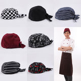 Maxbell 2 Pieces Kitchen Catering Chef Skull Cap Tie Back Pirate Hat Headwrap Unisex