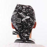 Maxbell 2 Pieces Kitchen Catering Chef Skull Cap Tie Back Pirate Hat Headwrap Unisex