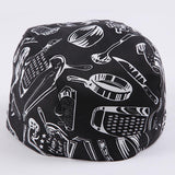 Maxbell 2 Pieces Kitchen Catering Chef Skull Cap Tie Back Pirate Hat Headwrap Unisex