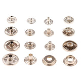 Maxbell 40 Sets Snap Fasteners Popper Press Stud Button for Leather Kit Silver - Aladdin Shoppers