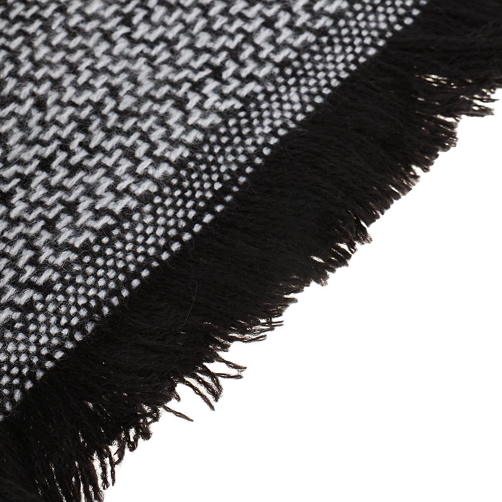 Maxbell Maxbell Women's Warm Plaid Long Cashmere Scarf Large Shawl Pashmina Black Gray