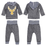 Maxbell New Baby Boy Long Sleeve Elk Pattern T-shirt+Pant 2pcs Outfit Set 100cm - Aladdin Shoppers