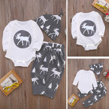 Maxbell New Unisex Baby Long Sleeve Elk Pattern T-shirt+Pant 2pcs Outfit Set 100cm - Aladdin Shoppers